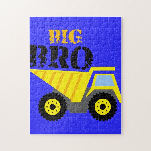 Big Bro Construction Yellow Dump Truck Legpuzzel (Verticaal)
