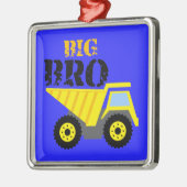 Big Bro Construction Yellow Dump Truck Metalen Ornament (Links)