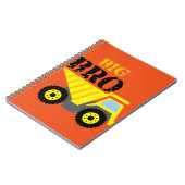 Big Bro Construction Yellow Dump Truck Notitieboek (Linkerzijde)