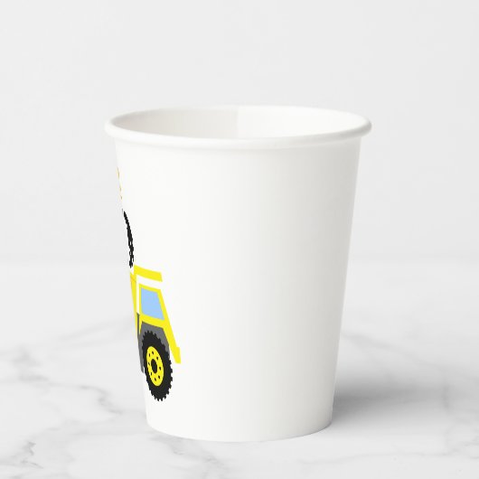 Big Bro Construction Yellow Dump Truck Papieren Bekers (Links)