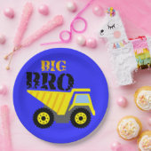 Big Bro Construction Yellow Dump Truck Papieren Bordje (Feest)