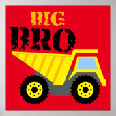 Big Bro Construction Yellow Dump Truck Poster (Voorkant)