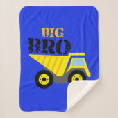 Big Bro Construction Yellow Dump Truck Sherpa Deken (Voorkant)