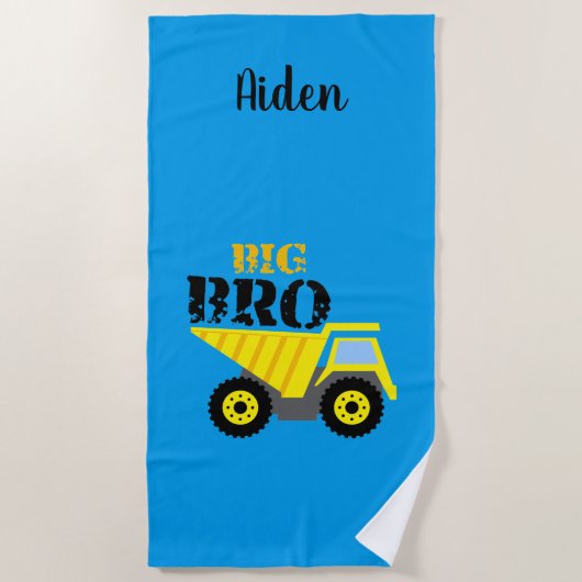 Big Bro Construction Yellow Dump Truck Strandlaken (Voorkant)