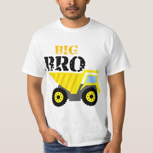 Big Bro Construction Yellow Dump Truck T-shirt (Voorkant)