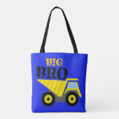 Big Bro Construction Yellow Dump Truck Tote Bag (Achterkant)