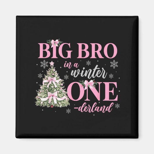 Big Bro In A Winter Onederland Birthday Girl Chris Magneet (Voorkant)