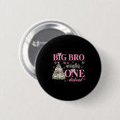 Big Bro In A Winter Onederland Birthday Girl Chris Ronde Button 5,7 Cm (Voorkant /achterkant)