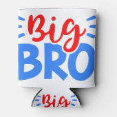 BIG BRO in rood en blauw Blikjeskoeler (Voorkant)