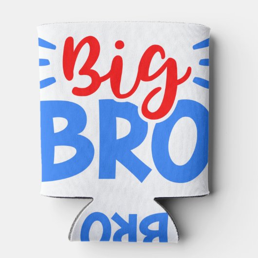 BIG BRO in rood en blauw Blikjeskoeler (Achterkant)