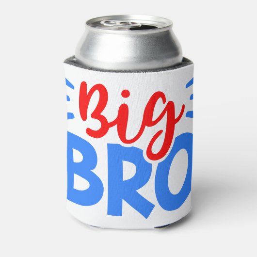 BIG BRO in rood en blauw Blikjeskoeler (Blikje Achterkant)