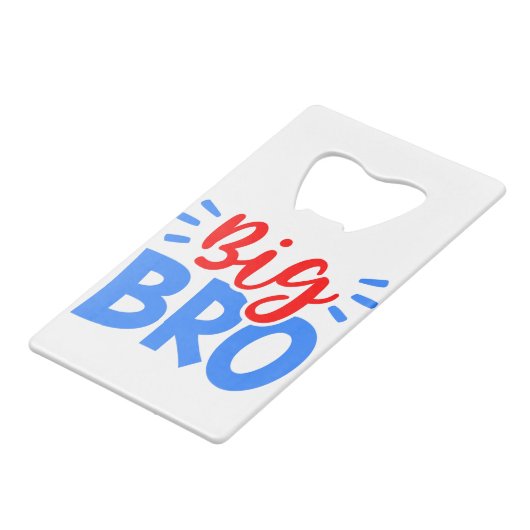 BIG BRO in rood en blauw Creditkaart Flessenopener (Achterkant Gekanteld)