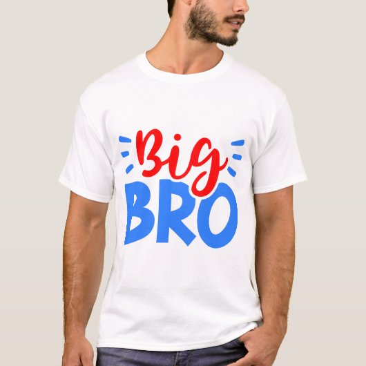 BIG BRO in rood en blauw T-shirt (Voorkant)