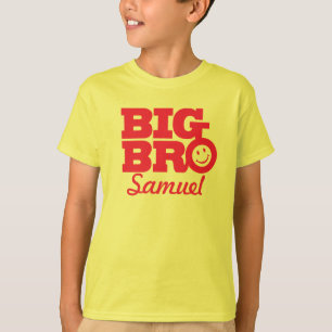 Big bro naam rood geel kinder t-shirt