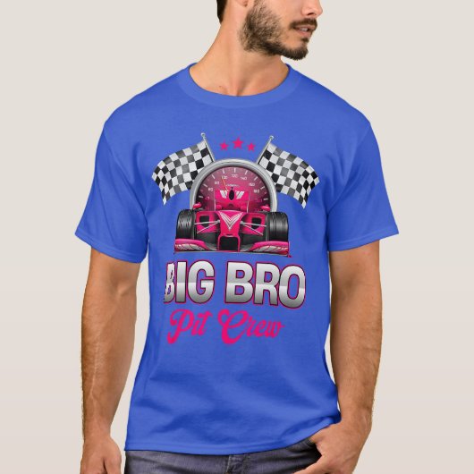 Big Bro Pit Crew Race Verjaardag Meisje Party Raci T-shirt (Voorkant)