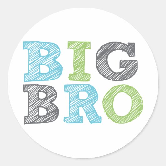 Big Bro Ronde Sticker (Voorkant)