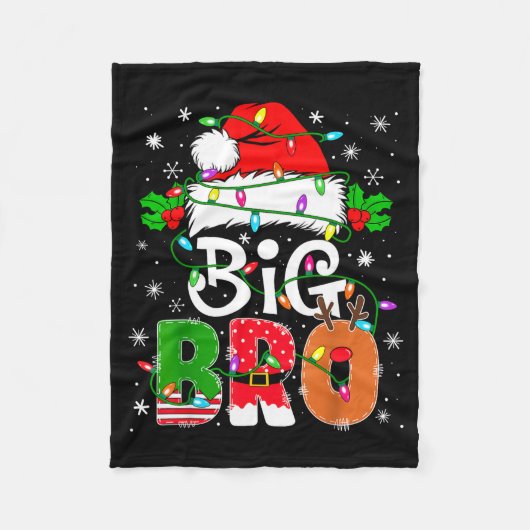 Big Bro Santa New Sibling Brother Announcement Xma Fleece Deken (Voorkant)