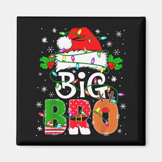 Big Bro Santa New Sibling Brother Announcement Xma Magneet (Voorkant)