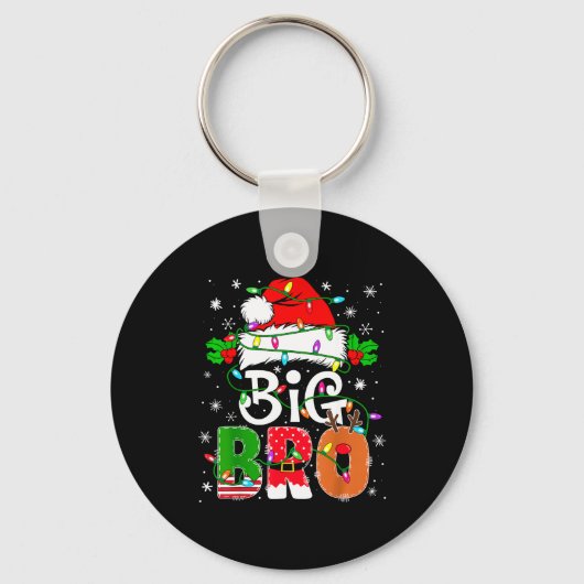 Big Bro Santa New Sibling Brother Announcement Xma Sleutelhanger (Voorkant)