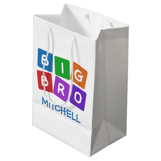 Big Bro, speciale cadeautassen Medium Cadeauzakje (Achterkant Gekanteld)