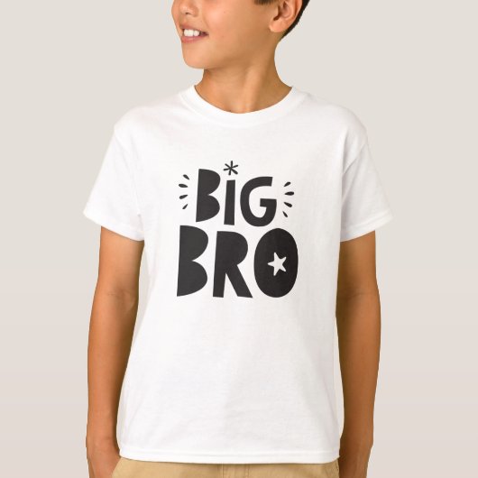 BIG BRO T-SHIRT modern vet leuk chunky scandi type (Voorkant)