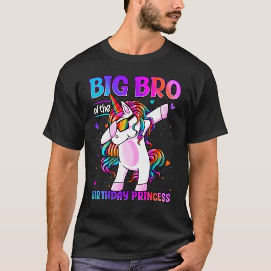 Big Bro van de Birthday prinses Dabbing Unicorn B T-shirt (Voorkant)