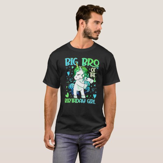 Big Bro van het meisje van Birthday Flossing Unico T-shirt (Voorkant volledig)