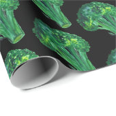 Big broccoli op waterverf van de zwarte cadeauomsl cadeaupapier (Rol Hoek)