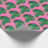 Big broccoli roze en groene cadeauverpakking water cadeaupapier (Hoek)