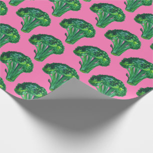 Big broccoli roze en groene cadeauverpakking water cadeaupapier