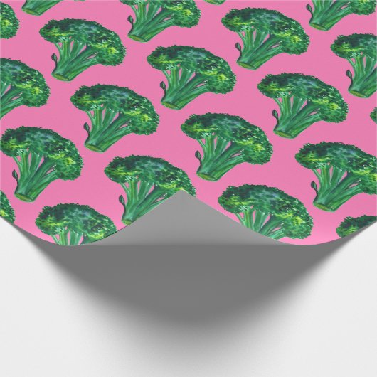 Big broccoli roze en groene cadeauverpakking water cadeaupapier (Hoek)