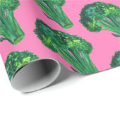 Big broccoli roze en groene cadeauverpakking water cadeaupapier (Rol Hoek)
