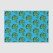 Big Broccoli Waterverf Blue Gift Tissuepapier (Voorkant)