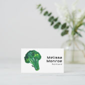 Big Broccoli Waterverf gezonde Chef Social Icons Visitekaartje (Staand voorkant)