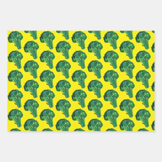 Big Broccoli Waterverf Patroon Kleurrijke Gift Inpakpapier Vel (Voorkant 3)
