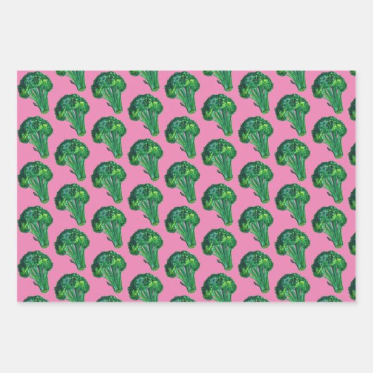 Big Broccoli Waterverf Patroon Kleurrijke Gift Inpakpapier Vel (Voorkant 2)