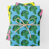 Big Broccoli Waterverf Patroon Kleurrijke Gift Inpakpapier Vel (In situ)