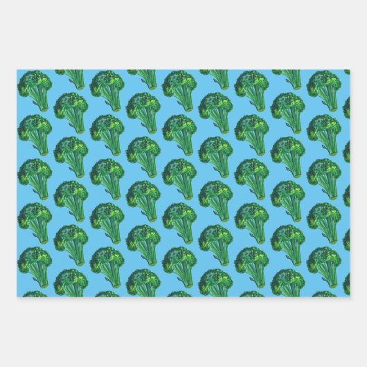 Big Broccoli Waterverf Patroon Kleurrijke Gift Inpakpapier Vel (Voorkant)