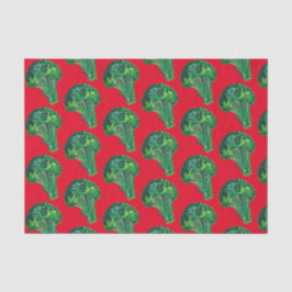 Big Broccoli Waterverf Red Green Xmas cadeau Tissuepapier
