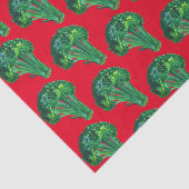 Big Broccoli Waterverf Red Green Xmas cadeau Tissuepapier (Detail)
