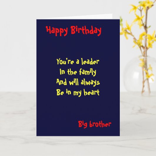 Big broer Birthday Kaart (Gele Bloem)