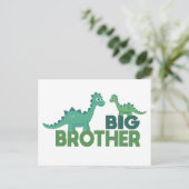 Big broer dinosaur animal, dinosibling briefkaart (Staand voorkant)