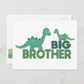Big broer dinosaur animal, dinosibling briefkaart (Voorkant / Achterkant)