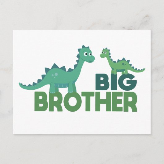 Big broer dinosaur animal, dinosibling briefkaart (Voorkant)