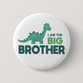 Big broer dinosaur familie dino ronde button 5,7 cm (Voorkant)