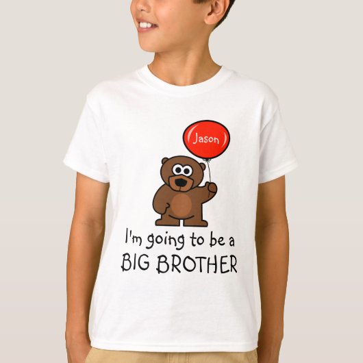 Big broer t shirt voor sibling | Speelgoed teddybe (Voorkant)