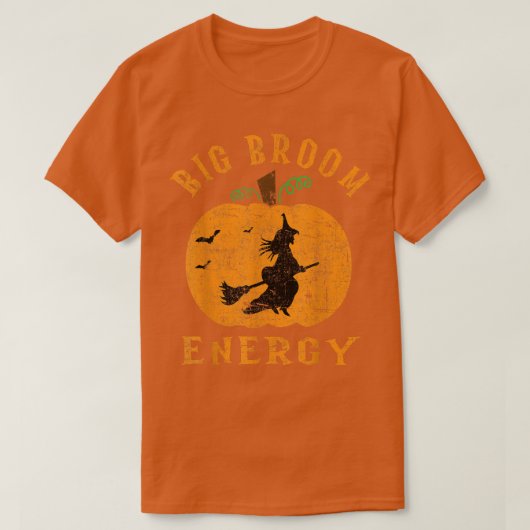 Big Broom Energy - Funny Big Butt Witch op Broom H T-shirt (Design voorkant)