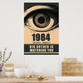 Big Brother 1984 Book Reference George Orwell Poster (Keuken)