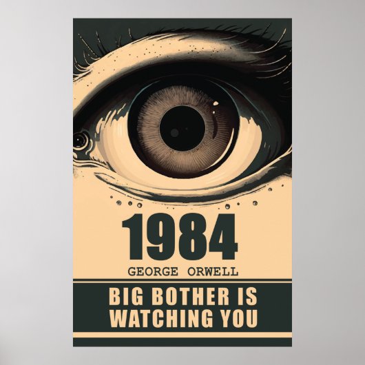 Big Brother 1984 Book Reference George Orwell Poster (Voorkant)