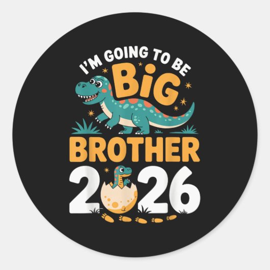 Big Brother 2026 - Dino Zwangerschap Ronde Sticker (Voorkant)
